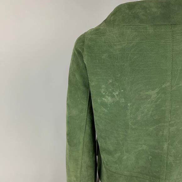 MARNI Size 4 Green Suede Buttoned Jacket - Picture 4 of 5